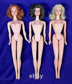 WOW 3 Vintage MOD TNT Quick Curl Kelley Barbie Walking Miss America LOT OFS BIN