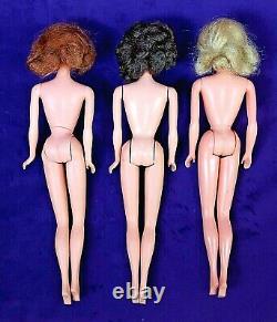 WOW 3 Vintage MOD TNT Quick Curl Kelley Barbie Walking Miss America LOT OFS BIN