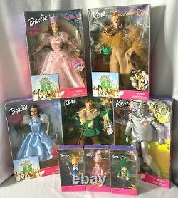 Wizard Of Oz Barbie Ken Doll 1999 Complete Set MIB Dorothy Glinda Munchkins Lion