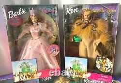 Wizard Of Oz Barbie Ken Doll 1999 Complete Set MIB Dorothy Glinda Munchkins Lion